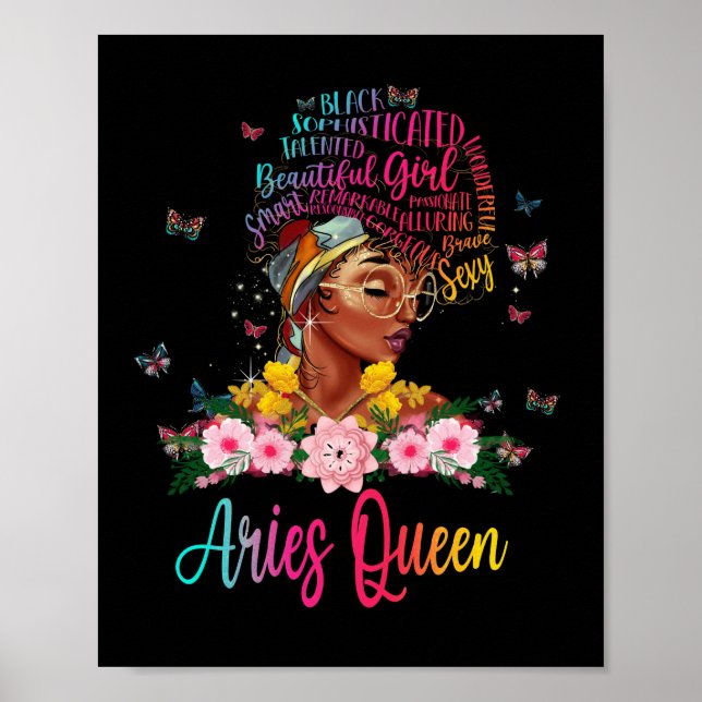 Aries Queen Black Women Persistent schön Poster (Vorne)