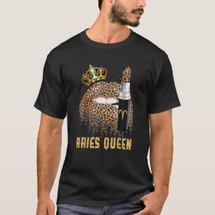 Aries Queen Leopard Lippen Birnen für Mädchen Kind T-Shirt
