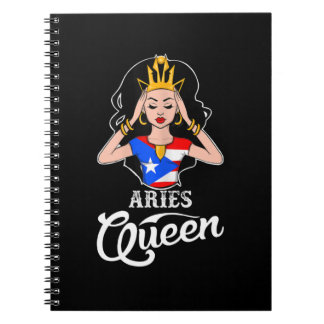 Aries Queen Puerto Rico Geburtstag für schwarze Fr Notizblock