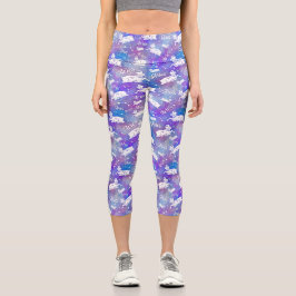 Aries Ram Constellation Stars Geburtstagsmuster Capri Leggings