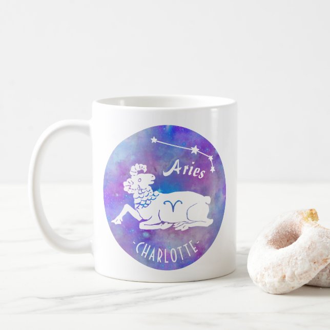 Aries Ram Constellation Stars Individuelle Name Ge Kaffeetasse (Mit Donut)