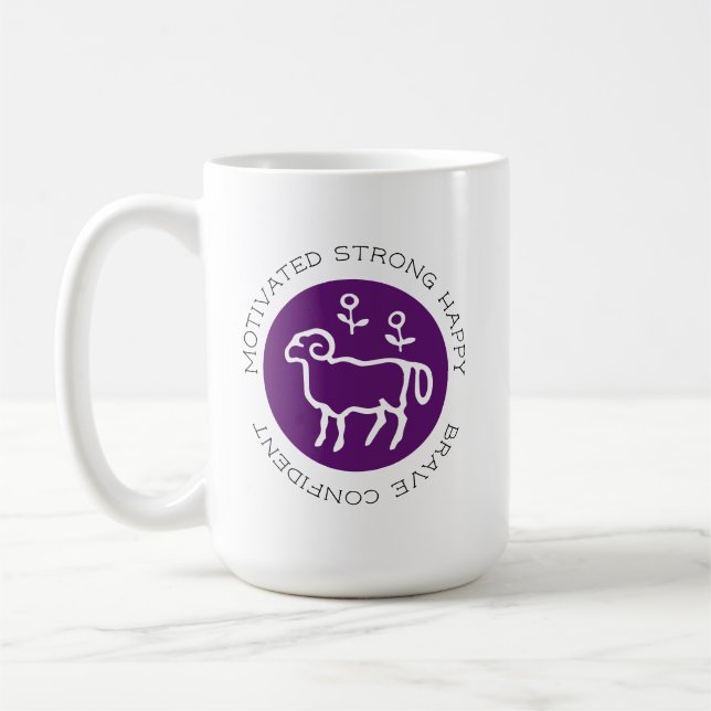 Aries Ram Logo Zodiac Star Signature Astrologie Tr Kaffeetasse (Links)