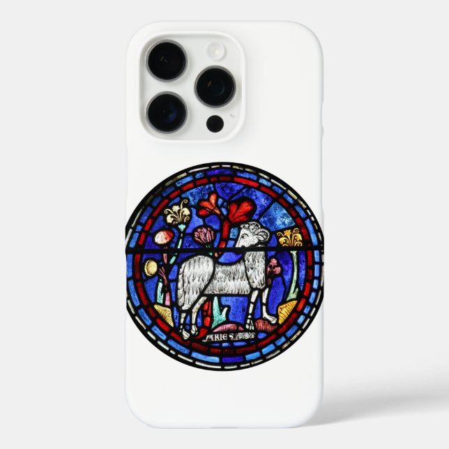 Aries Ram Sheep Year Festgehaltene Glas Chartres Case-Mate iPhone Hülle (Rückseite)