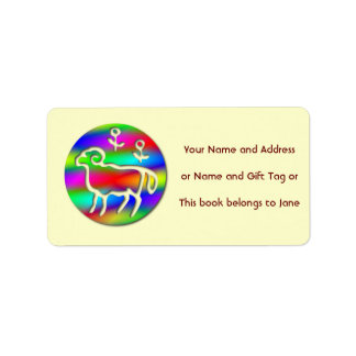 Aries Ram Star Sign Rainbow Name Tag Geschenk Tag Adressaufkleber