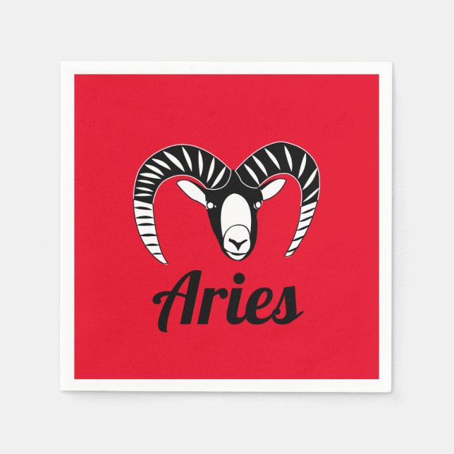 Aries Ram Symbol Astrologisches Zeichen Geburtstag Serviette (Vorderseite)