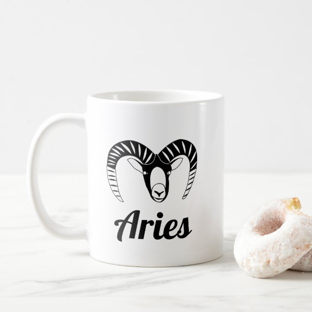 Aries Ram Symbol Astrologisches Zeichen Kaffeetasse (Mit Donut)