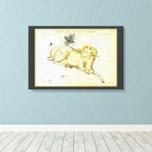 Aries Ram, Vintage Konstellation, Urania-Spiegel Leinwanddruck