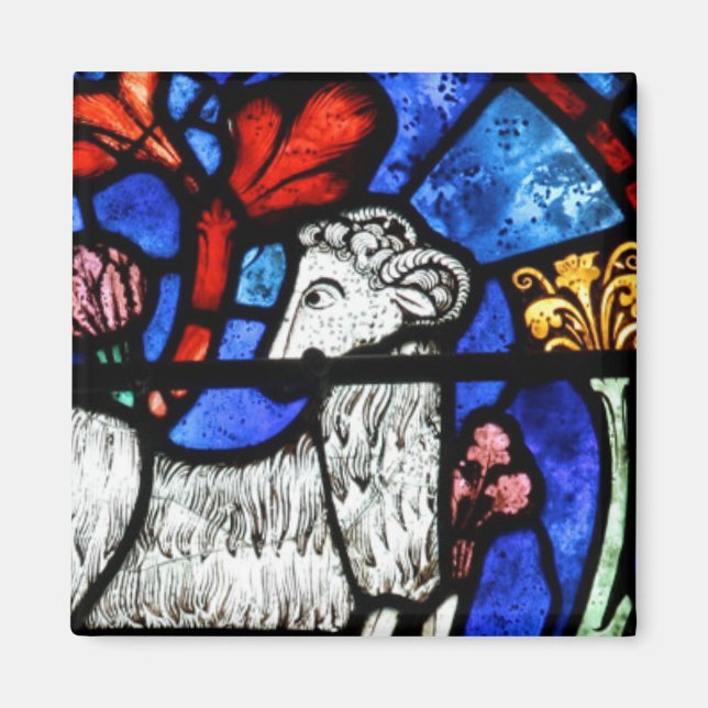 Aries Ram Year gothed Glass Windows q m Magnet (Vorne)