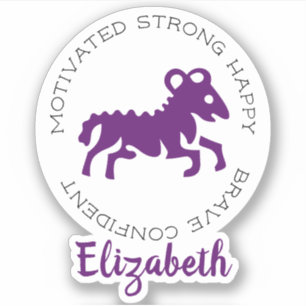 Aries Ram Zodiac Star Sign Tracks Aufkleber