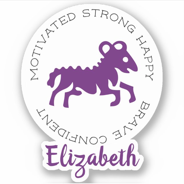 Aries Ram Zodiac Star Sign Tracks Aufkleber (Vorderseite)