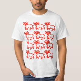Aries Red Outline Ram T‑Shirt – Bold Aries Energy T-Shirt