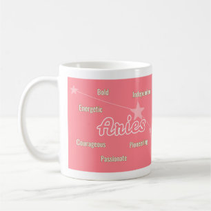 Aries Red Watercolor Astrologie Zodiac Sign Tasse