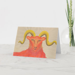 Aries Red Zodiac Symbol Birthday Karte