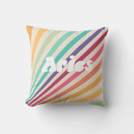 Aries Retro Rainbow Zodiac Astrologie Rundkissen Kissen