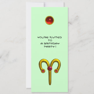 ARIES RUBY , hellgelb grün Einladung
