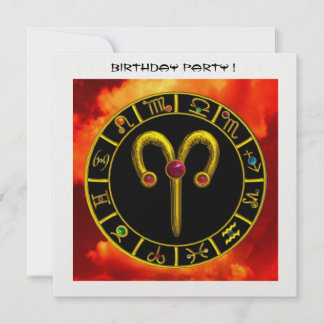 ARIES RUBY-Kreis, hellgelbes, rotes Eis Einladung