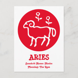 Aries Sanskrit Postcard Postkarte