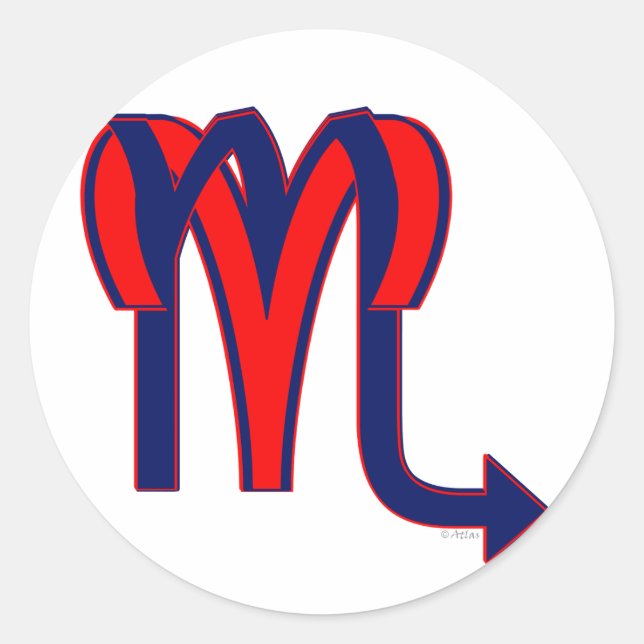 Aries & Scorpio Runder Aufkleber (Vorderseite)