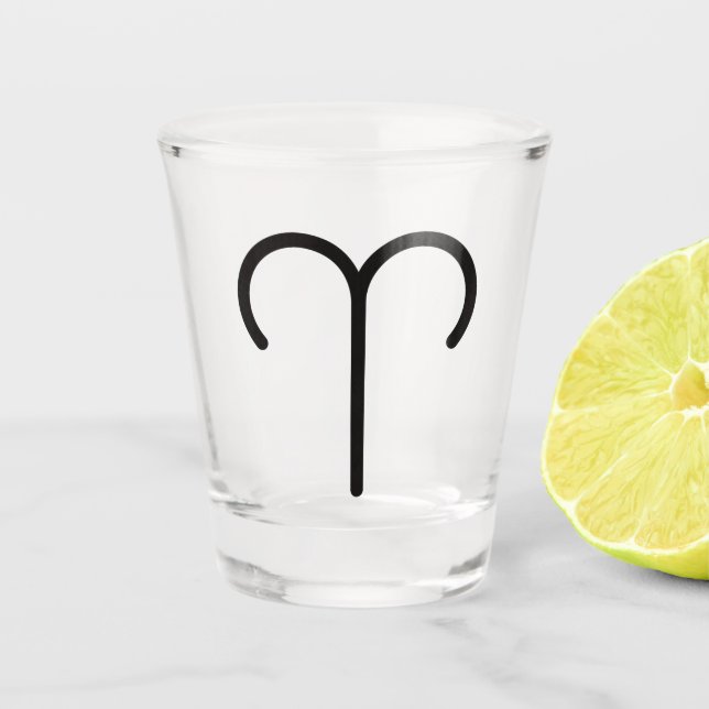 Aries-Shotglas Schnapsglas (Vorderseite)