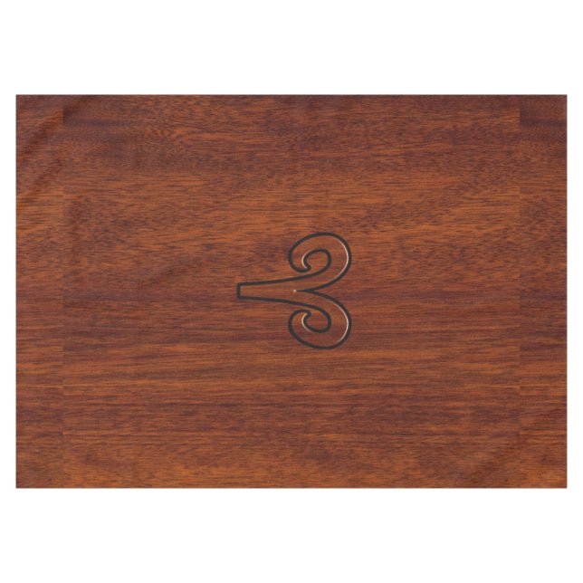 Aries Sign on Mahogany wie Printdekor Tischdecke (Vorderseite (Horizontal))
