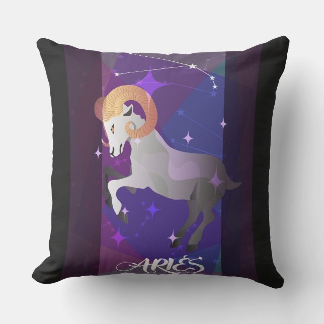 Aries Sign Throw Pillow Kissen (Vorderseite)