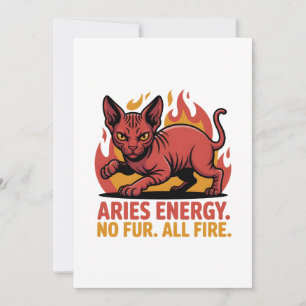 Aries Sphynx-Katze Feuer Zodiac Illustration Feiertagskarte
