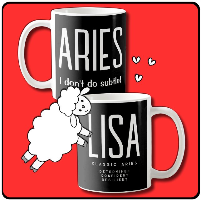 Aries Star Sign Zodiac Geschenk Kaffeetasse (Heads up Astrology, Horoscope, Zodiac Lovers. Here's a fun gift for the Aries star sign! )