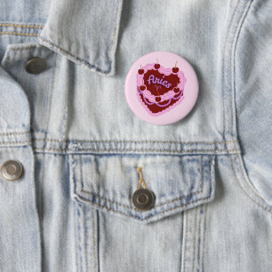 Aries-Sternzeichen-Pastell-Herz-Geburtstagstorte Button