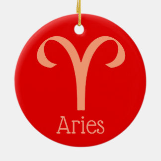 Aries Sun Sign Zodiac Symbol Keramik Ornament