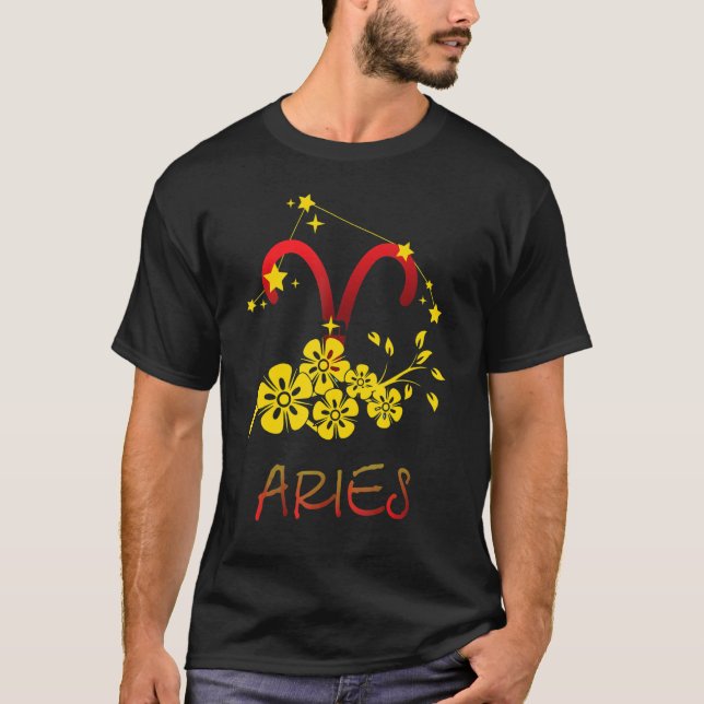 Aries Symbol Birthday Zodiac Pendant Charm April T-Shirt (Vorderseite)