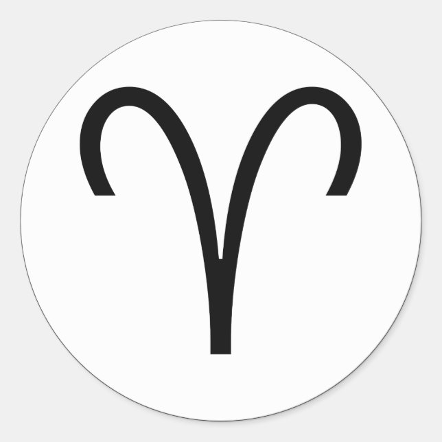 Aries-Symbol Runder Aufkleber (Vorderseite)