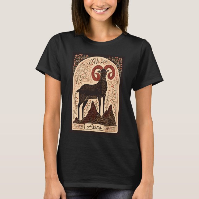 Aries — T - Shirt Celestial Zodiac Art (Vorderseite)