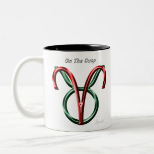 Aries Taurus auf der Cusp Astrologie Zodiac Zeiche Zweifarbige Tasse