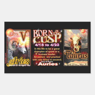Aries Taurus zodiac Cusp by valxart Rechteckiger Aufkleber