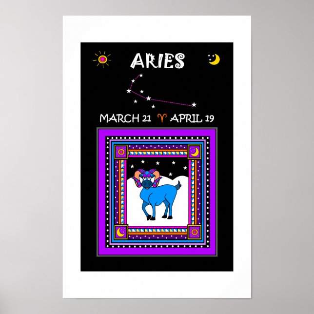 Aries The Ram 12" x 18" Poster (Vorne)