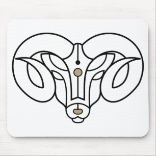 Aries the Ram gold and black zodiac astrologie Mousepad