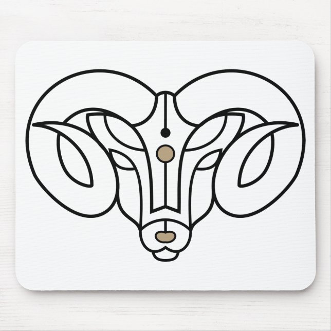 Aries the Ram gold and black zodiac astrologie Mousepad (Vorne)