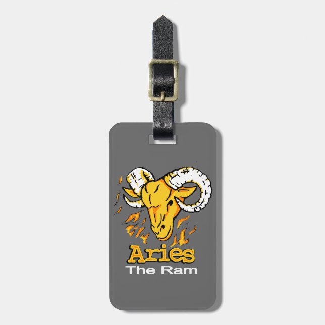 Aries The Ram Horoskop ID Gepäckanhänger (Vorderseite vertikal)