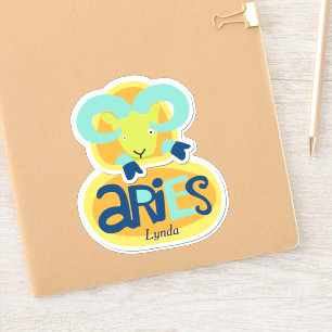 Aries the Ram Zodiac Contour Aufkleber