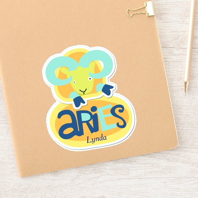 Aries the Ram Zodiac Contour Aufkleber (Notizbuch)