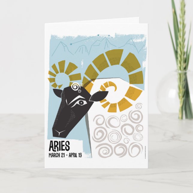 Aries the Ram Zodiac Karte (Vorderseite)