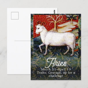 Aries the Ram Zodiac Sign Birthday Party Postkarte