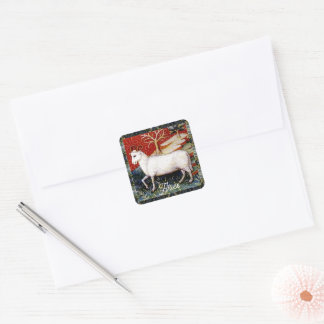 Aries the Ram Zodiac Sign Birthday Party Quadratischer Aufkleber