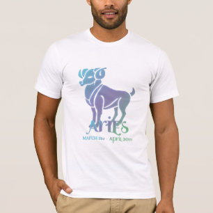 Aries the Ram Zodiac Sign Blue & Lila T-Shirt