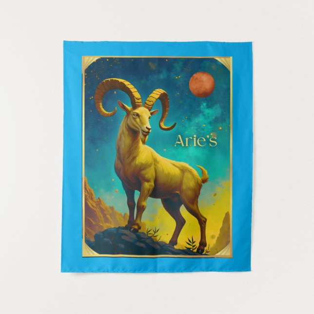 Aries the Ram Zodiac Sign Wandteppich (Vorderseite)