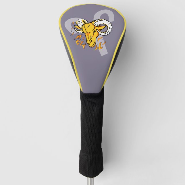 Aries the ram zodiac star fire sign golf Abdeckung Headcover (Vorderseite)