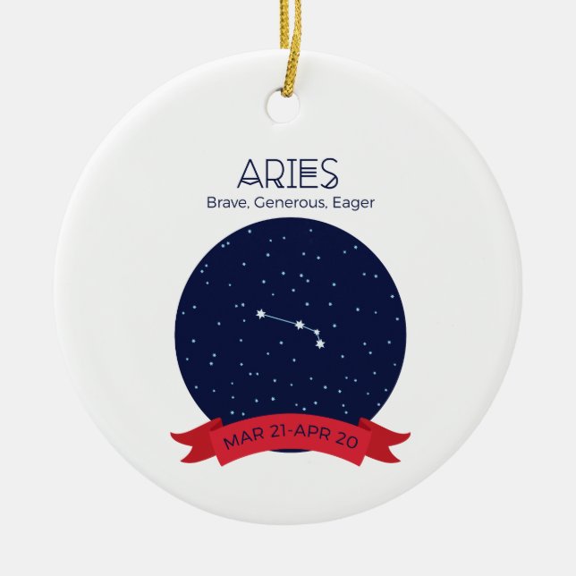 Aries Traits Keramik Ornament (Vorne)