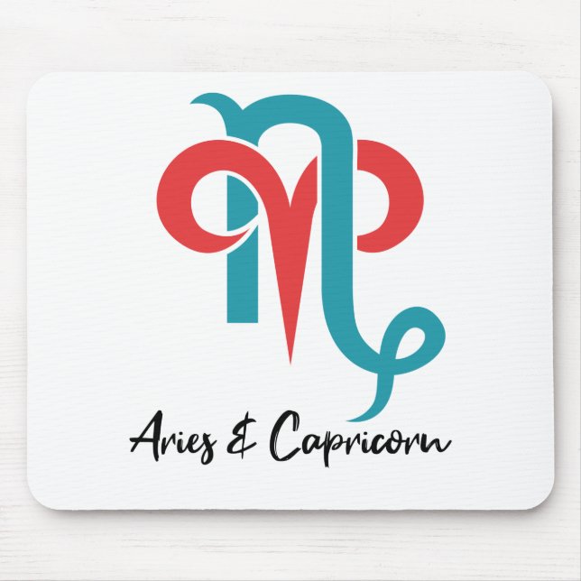 Äries und Capricorn Paare Zodiac Astrologie Mousepad (Vorne)