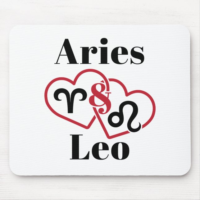 Aries und Leo Paare Zodiac Horoskop Mousepad (Vorne)