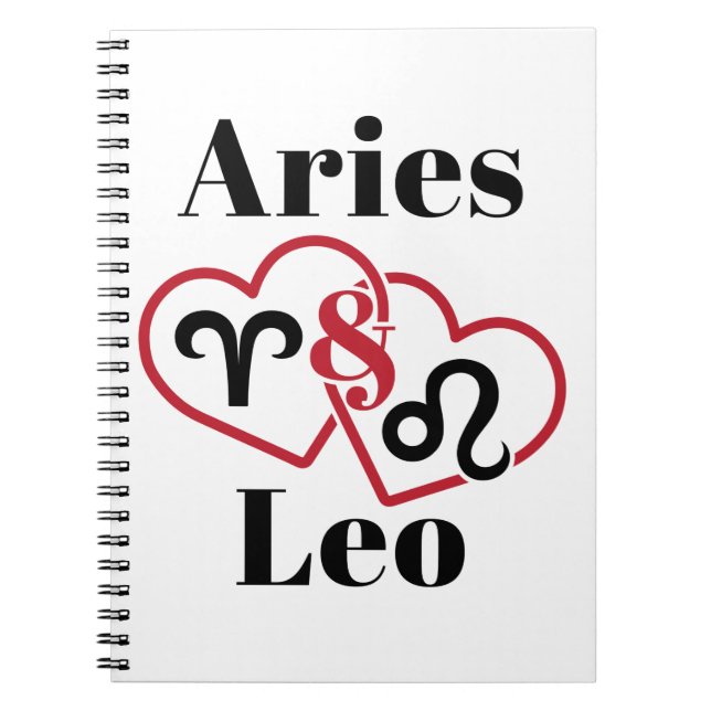 Aries und Leo Paare Zodiac Horoskop Notizblock (Vorderseite)